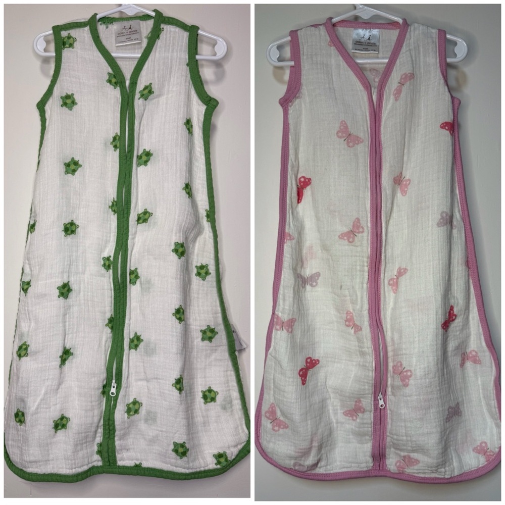 Bundle of 2 aden + anais baby sleep sacks, size small